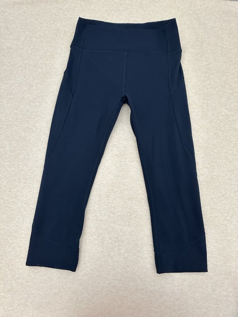 Lululemon Athletica Women's Size 4 Blue Leggings Midi Rise Pocket Athletic Pants